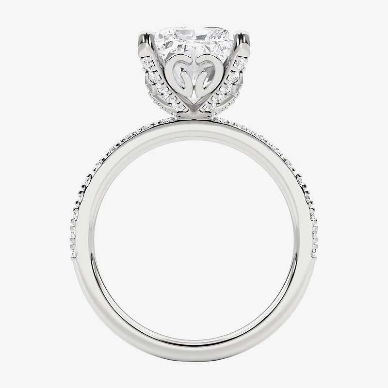 Grown Gorgeous (F,Vs2) Womens 4 7/8 Ct. T.W. Lab White Diamond 14K Gold Rectangular Side Stone Engagement Ring