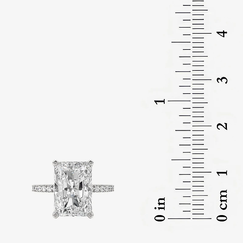 Grown Gorgeous (F,Vs2) Womens 4 7/8 Ct. T.W. Lab White Diamond 14K Gold Rectangular Side Stone Engagement Ring