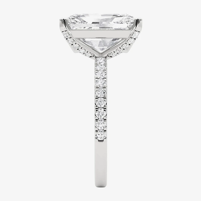 Grown Gorgeous (F,Vs2) Womens 4 7/8 Ct. T.W. Lab White Diamond 14K Gold Rectangular Side Stone Engagement Ring