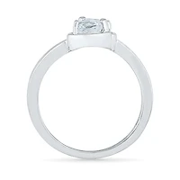 Womens Genuine White Sapphire Sterling Silver Cocktail Ring