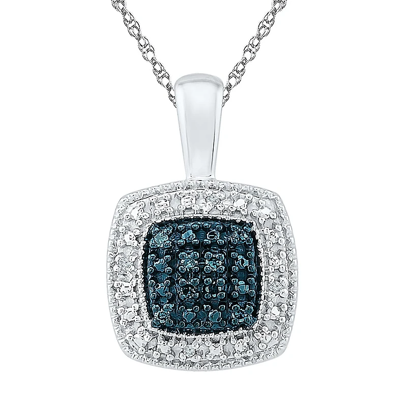 Womens Diamond Accent Natural Diamond Sterling Silver 18 Inch Pendant Necklace