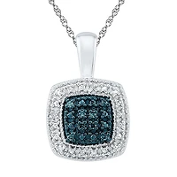 Womens Diamond Accent Natural Diamond Sterling Silver 18 Inch Pendant Necklace