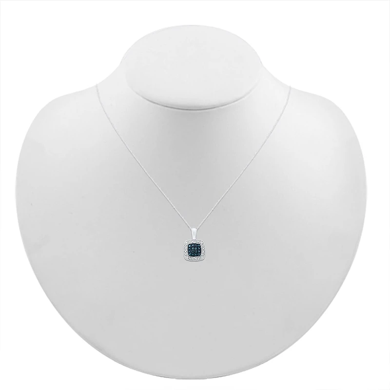 Womens Diamond Accent Natural Diamond Sterling Silver 18 Inch Pendant Necklace