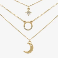 Mixit Womens Cubic Zirconia Moon Star Hypoallergenic 3-pc. Necklace Set