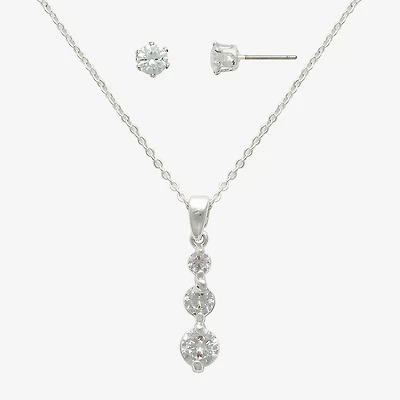 Mixit Womens Cubic Zirconia Hypoallergenic 2-pc. Jewelry Set