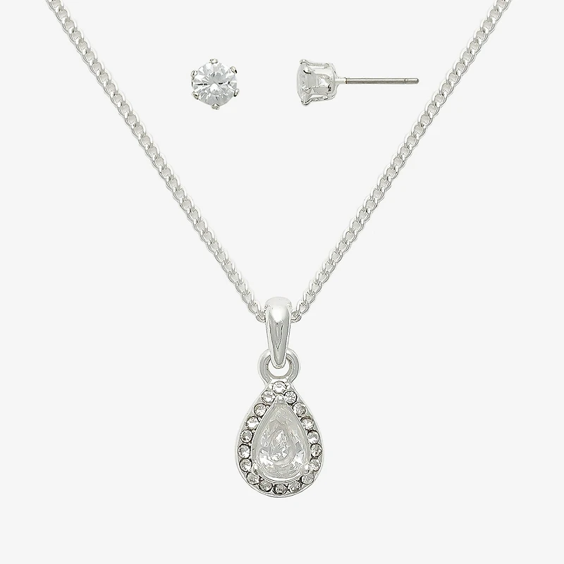 Mixit Womens Cubic Zirconia Hypoallergenic 2-pc. Jewelry Set