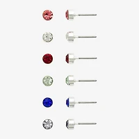 Mixit Womens Round Hypoallergenic 6 Pair Earring Set