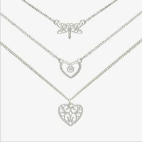 Mixit Womens Cubic Zirconia Heart Hypoallergenic 3-pc. Necklace Set