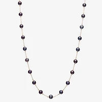 Womens White 10K Gold 18 Inch Strand Necklace