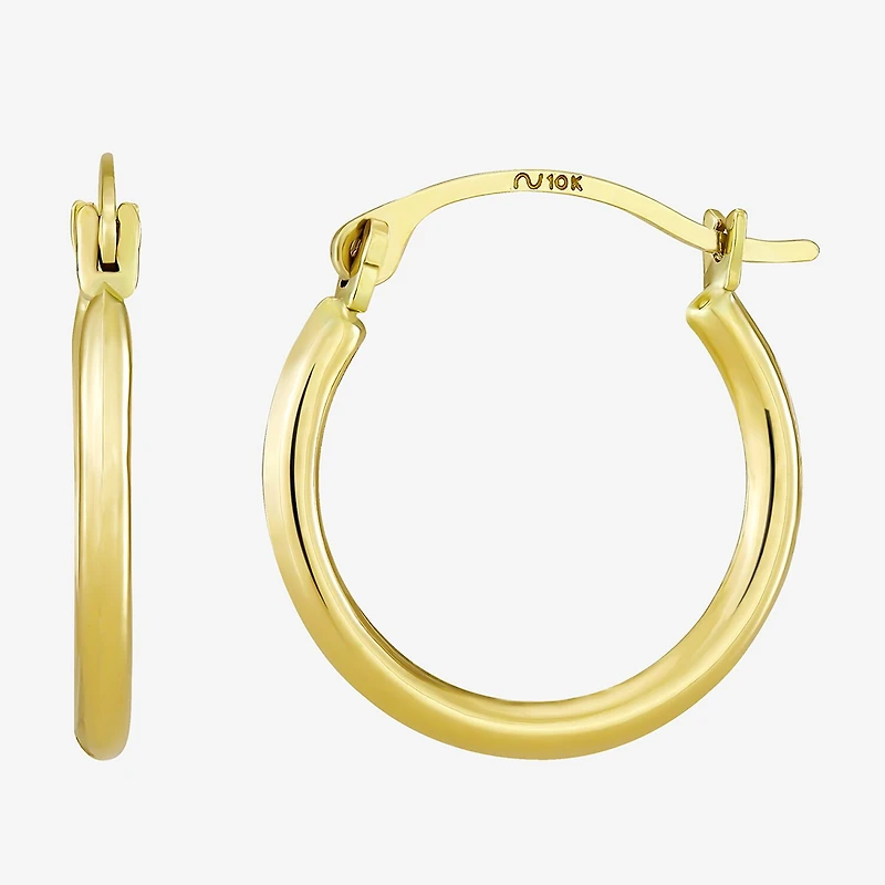 Womens 10K Gold 22mm Round Hoop Earrings