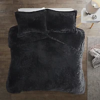 Intelligent Design Leena Shaggy Fur Duvet Cover Set