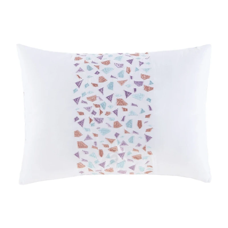Intelligent Design Sparkle Metallic Glitter Printed Reversible Comforter Set with decorative pillow