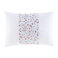 Intelligent Design Sparkle Metallic Glitter Printed Reversible Comforter Set with decorative pillow