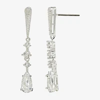 Sparkle Allure Womens Cubic Zirconia Pure Silver Over Brass Drop Earrings