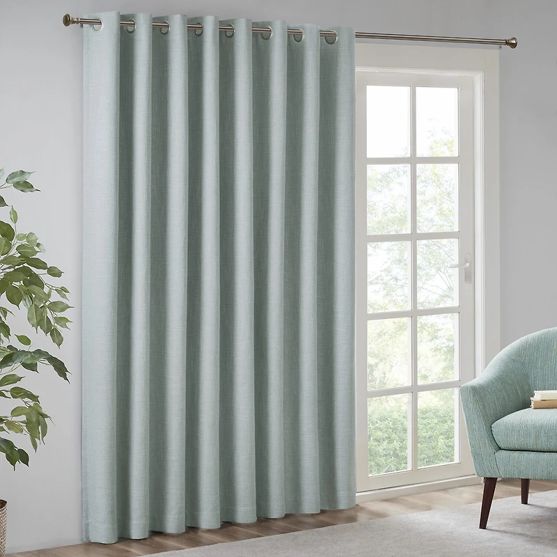 Madison Park Arlie 100"W X 84"L Energy Saving Blackout Grommet Top Patio Door Curtain