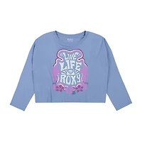 Roxy Big Kid Girls Crew Neck Long Sleeve Modern Fit Graphic T-Shirt