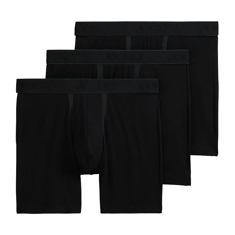 Jockey Chafe Proof Cotton Mens 3 Pack Boxer Briefs 9250-004