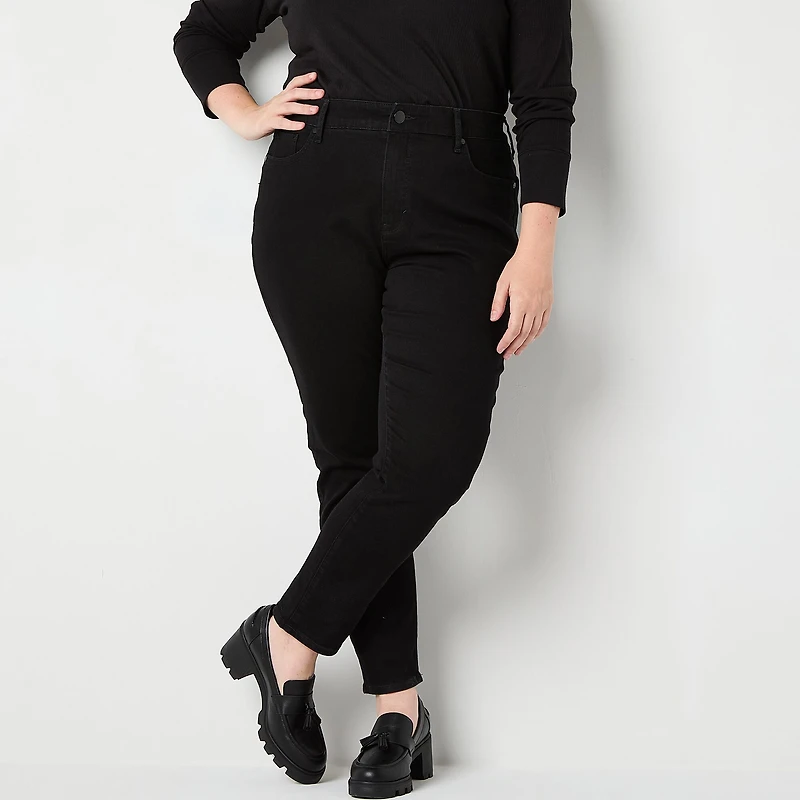 a.n.a Womens Plus High Rise Skinny Fit Jean