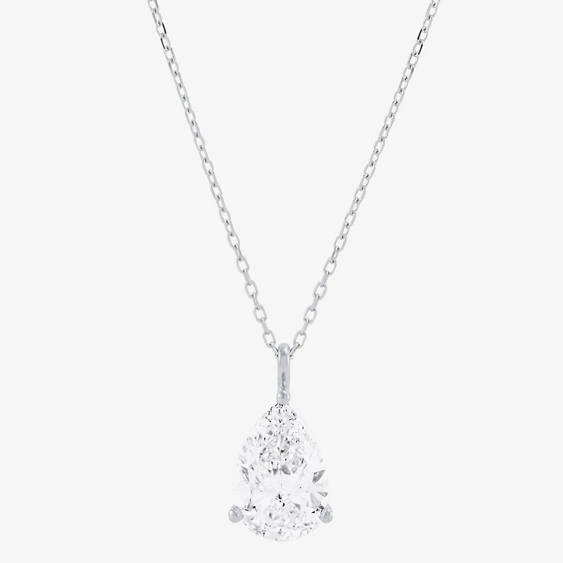 ( H-I/Si1-Si2 ) 2 CT. Lab-Grown Diamond 14K Gold Pear 18 Inch Pendant Necklace