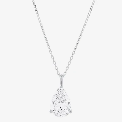( H-I/Si1-Si2 ) 2 CT.  Lab-Grown Diamond 14K Gold Pear 18 Inch Pendant Necklace
