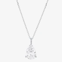 ( H-I/Si1-Si2 ) 2 CT.  Lab-Grown Diamond 14K Gold Pear 18 Inch Pendant Necklace