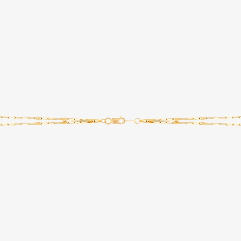 Womens 10K Gold Inch Link Chain Necklace