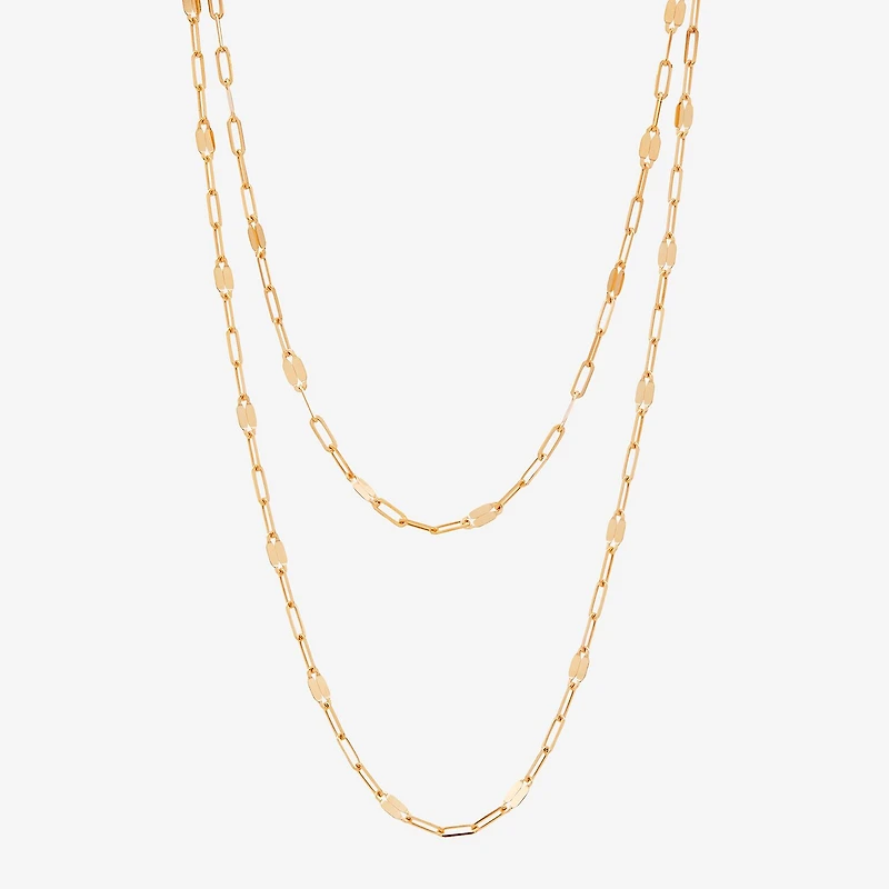 Womens 10K Gold Inch Link Chain Necklace