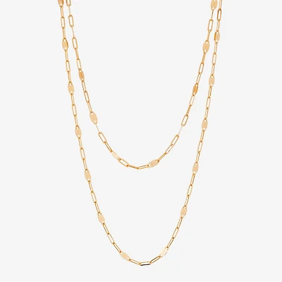 Womens 10K Gold 17 Inch Link Chain Necklace