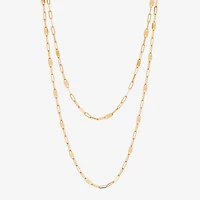 Womens 10K Gold Inch Link Chain Necklace