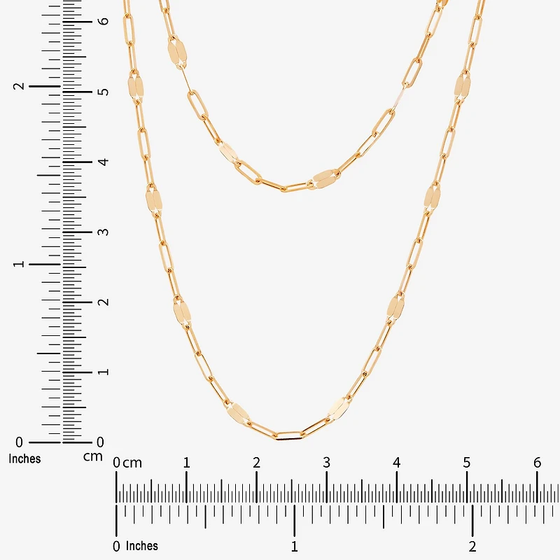 Womens 10K Gold Inch Link Chain Necklace