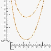 Womens 10K Gold Inch Link Chain Necklace