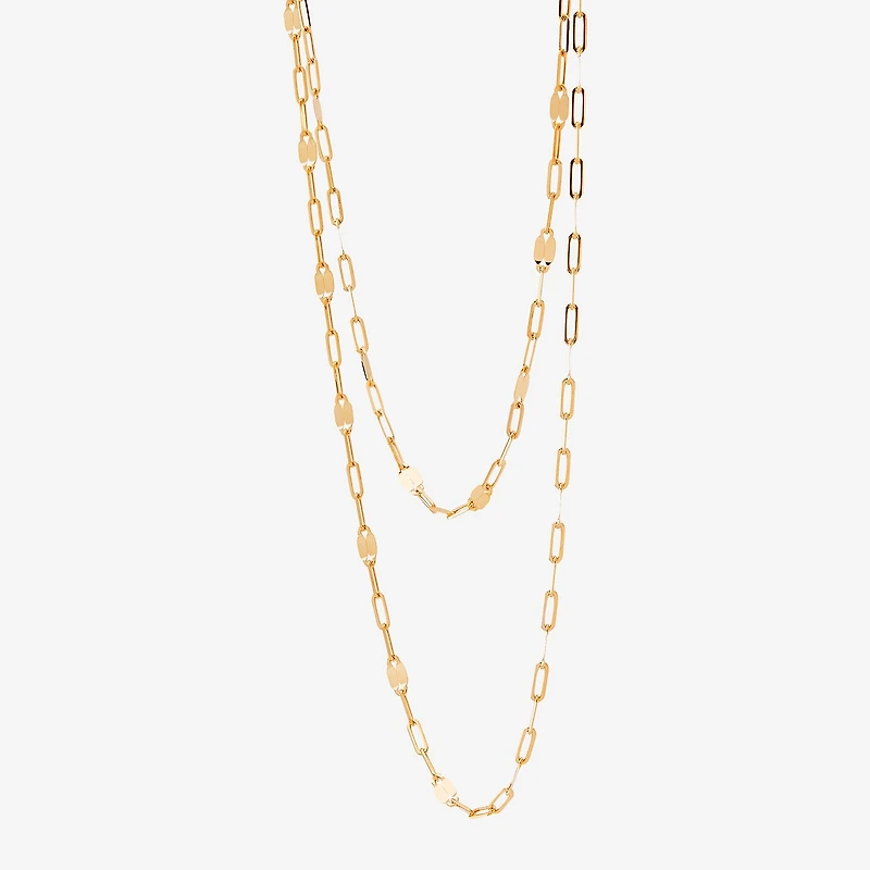 Womens 10K Gold Inch Link Chain Necklace