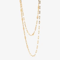 Womens 10K Gold Inch Link Chain Necklace