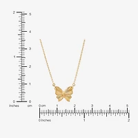 Womens 10K Gold Butterfly 18 Inch Pendant Necklace