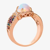 Le Vian Genuine Opal, Rhodialite, Amethyst, Tanzinite & 1/4 ct. t.w. Natural Diamond Rainbow Side Cocktail Ring 14K Rose Gold