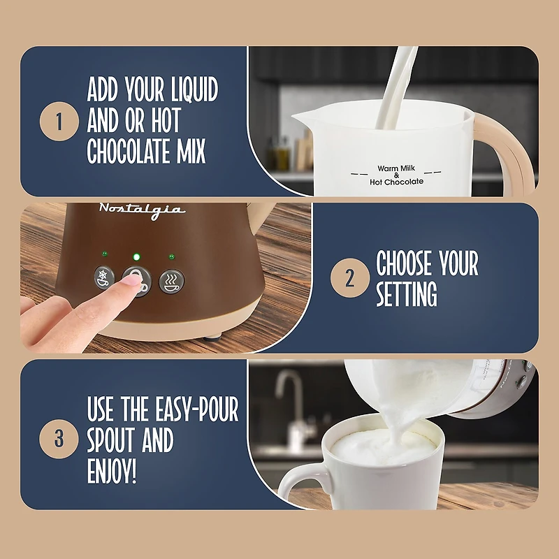 Nostalgia FHCM4BR Frother & Hot Chocolate Maker