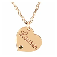 Personalized Birthstone Name Heart Pendant Necklace