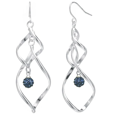 Sparkle Allure Womens Crystal Pure Silver Over Brass Drop Earrings