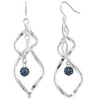 Sparkle Allure Womens Crystal Pure Silver Over Brass Drop Earrings