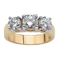 Womens 2 1/4 CT. T.W. Cubic Zirconia 14K Gold Over Brass Engagement Ring