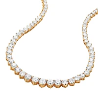 Womens White Cubic Zirconia 14K Gold Over Brass 16 Inch Tennis Necklace