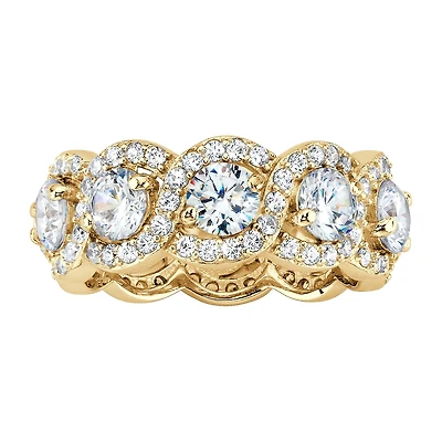 DiamonArt® 8MM 4 1/2 CT. T.W. White Cubic Zirconia 14K Gold Over Silver Band