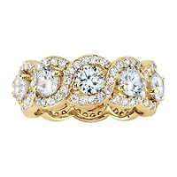 DiamonArt® 8MM 4 1/2 CT. T.W. White Cubic Zirconia 14K Gold Over Silver Band