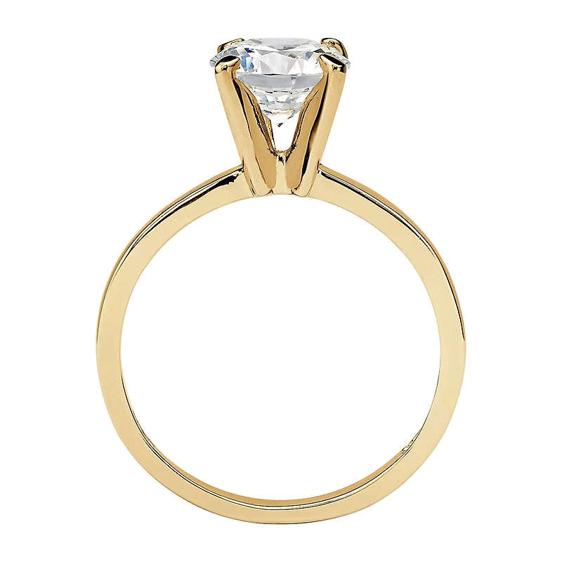 DiamonArt® Womens 2 / CT. T.W. White Cubic Zirconia 14K Gold Over Silver Engagement Ring