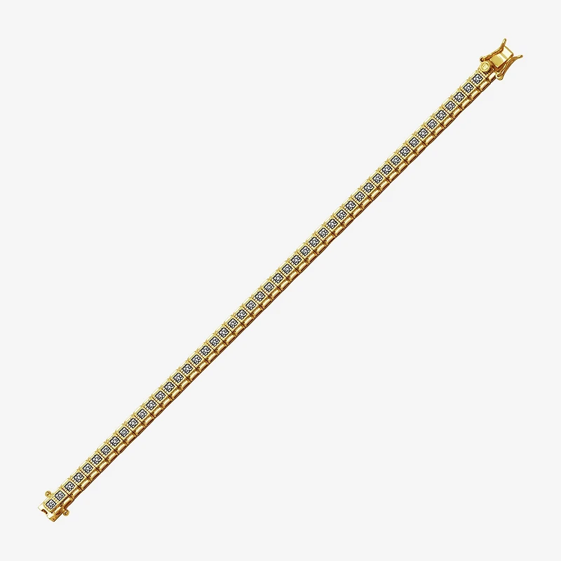 Sparkle Allure Diamond Accent 14K Gold Over Bronze 7.25 Inch Tennis Bracelet