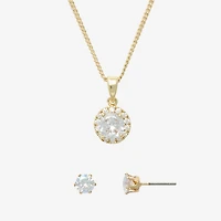 Mixit Womens Cubic Zirconia Round Hypoallergenic 2-pc. Jewelry Set