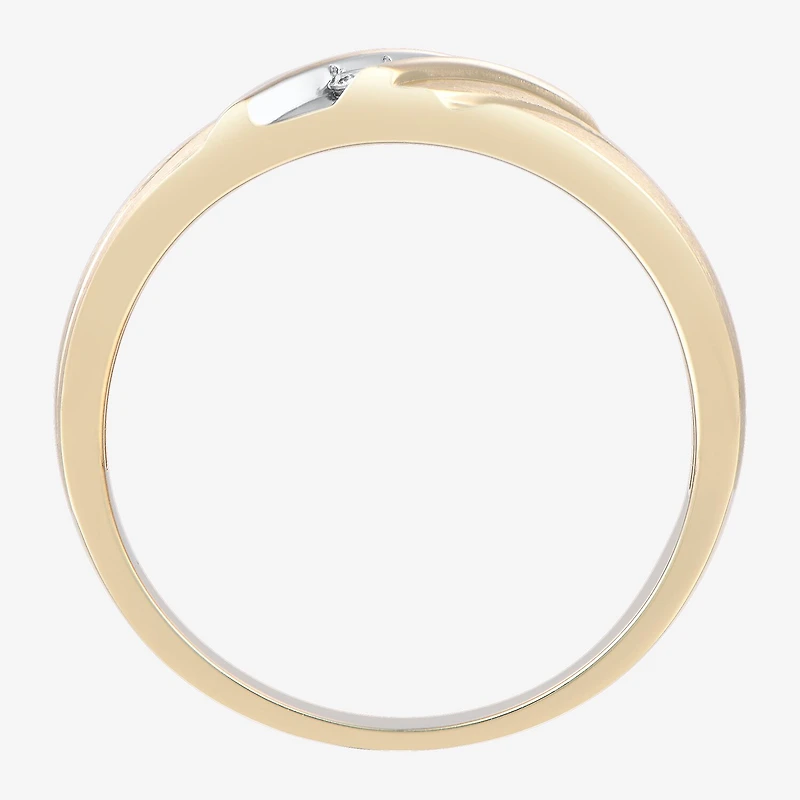 Mens 1/8 CT. T.W. Natural White Diamond 10K Gold Wedding Band