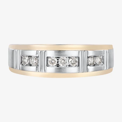 Mens 1/4 CT. T.W. Natural White Diamond 10K Gold Wedding Band