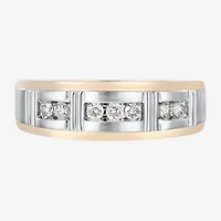 Mens 1/4 CT. T.W. Natural White Diamond 10K Gold Wedding Band