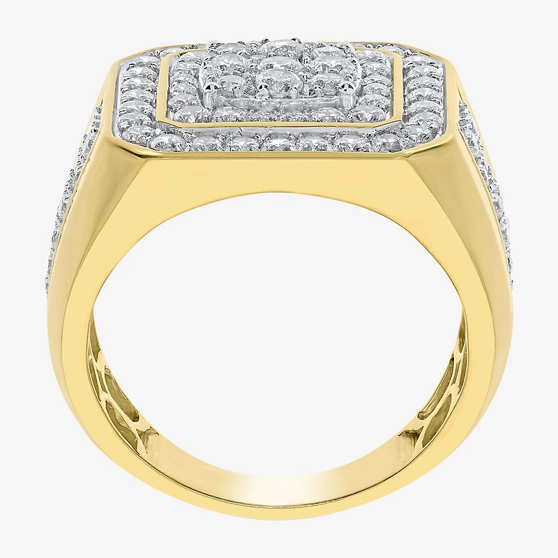 Mens 2 CT. T.W. Natural White Diamond 10K Gold Fashion Ring
